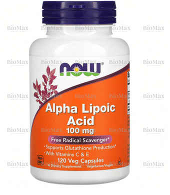 Альфа-липоевая кислота, Alpha Lipoic Acid, Now Foods, 100 мг, 120 вегетарианских капсул