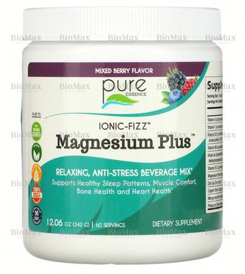 Магній зі сумішшю ягід, Magnesium Plus, Pure Essence, Ionic-Fizz, 342 г