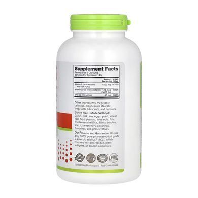 Вітамін С з вітаміном D3 і цинком, Immunity Vitamin C + D3 & Zinc, NutriBiotic, 1500 мг / 5000 МО / 40 мг, 250 капсул