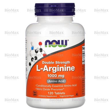 L-Аргінін, L-Arginine, Now Foods, 1000 мг, 120 таблеток