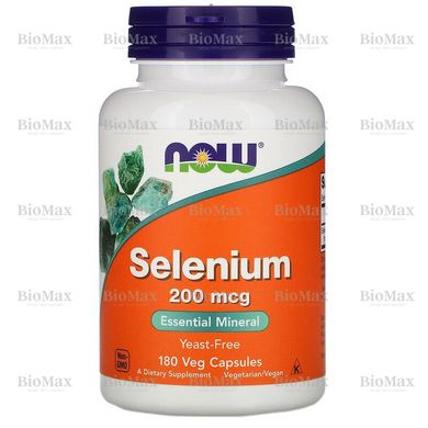 Селен, Selenium, Now Foods, 200 мкг, 180 капсул