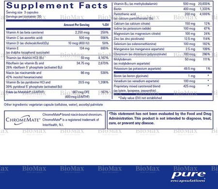 Мультивітаміни/мінерали, Nutrient 950, Pure Encapsulations, 90 капсул