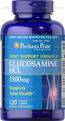 Для суставов и связок, Glucosamine, Puritan's Pride, 1500 мг, 120 капсул