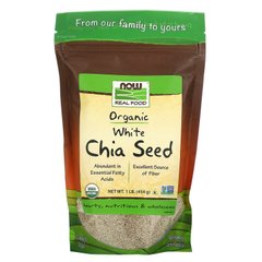 Белые семена чиа, Organic White Chia Seed, Now Foods, 454 г