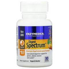 Ферменти від харчової непереносимості, Digest Spectrum, Enzymedica, 30 капсул