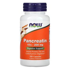 Панкреатин, Pancreatin, Now Foods, 10X 200 мг 100 капсул