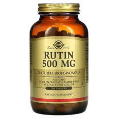 Рутін, Rutin, Solgar, 500 мг, 250 таблеток