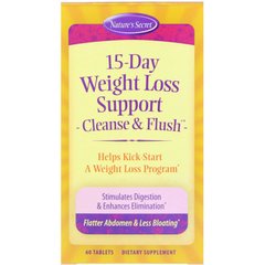 Управление весом, 15-дневная поддержка потери веса, Cleanse & Flush, Nature's Secret, очищение и смывание, 60 таблеток