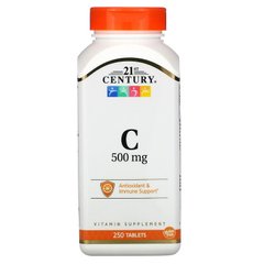 Вітамін С, Vitamin C, 21st Century, 500 мг, 250 таблеток