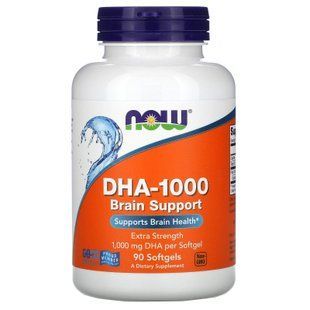 Омега 3, DHA-1000, Now Foods, 1000 мг, 90 капсул