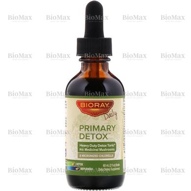 Детоксикація організму, Primary Detox, Bioray Inc, без спирту, 60 мл