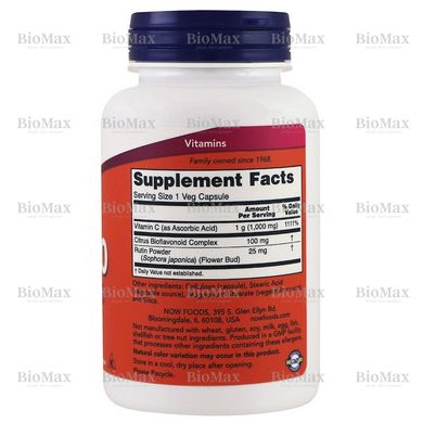 Витамин С с биофлавоноидами, C-1000 with Bioflavonoids, Now Foods, 100 капсул