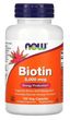 Биотин, Biotin, Now Foods, 5000 мкг, 120 капсул