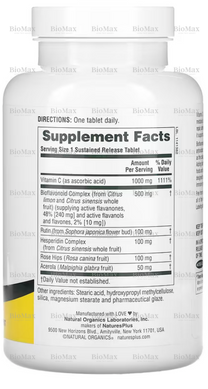 Супер комплекс вітаміну С із біофлавоноїдами, Super C Complex Vitamin C, NaturesPlus, 1000 мг/500 мг 180 таблеток