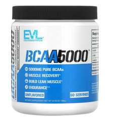 BCAA 5000, без смаку, для відновлення та зростання м'язів, BCAA5000, EVLution Nutrition, 300 г