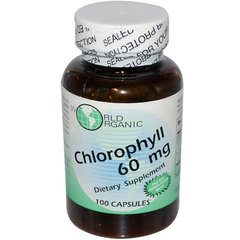 Хлорофіл, Chlorophyll, World Organic, 60 мг, 100 капсул