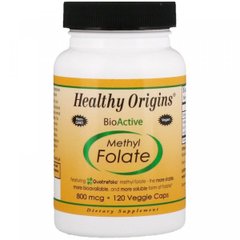 Метил фолат, Methyl Folate, Healthy Origins, 800 мкг, 120 капсул