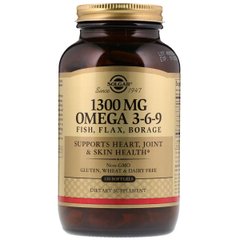Омега 3 6 9 , EFA, Omega 3-6-9, Solgar, 1300 мг, 120 капсул