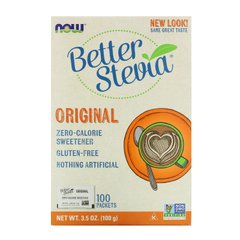 Стевія, Original Better Stevia, Now Foods, 100 пакетиків