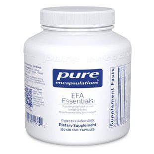 Рыбий жир в триглицеридной форме с маслом огуречника, EFA Essentials, Pure Encapsulations, 120 капсул