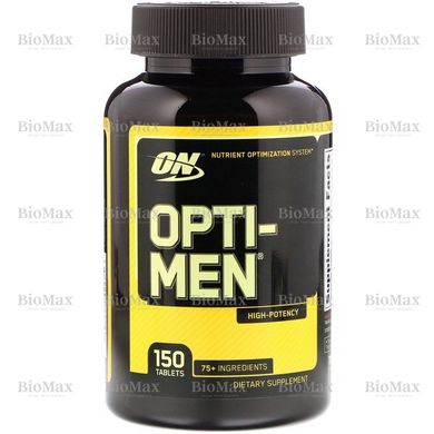 Мультивітаміни для чоловіків, Opti-Men, Optimum Nutrition, 150 таблеток