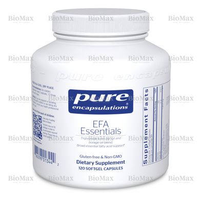 Риб'ячий жир в тригліцеридній формі з олією огірочника, EFA Essentials, Pure Encapsulations, 120 капсул