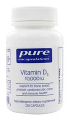 Витамин D3, Vitamin D3, Pure Encapsulations, 10,000 МЕ, 120 капсул