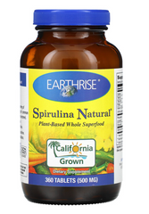 Натуральна спіруліна, Spirulina Natural, Earthrise, 500 мг, 360 таблеток