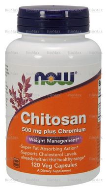 Хитозан, Chitosan, Now Foods, 500 мг, 120 капсул