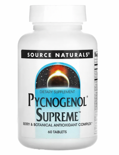 Пікногенол Сьюпрім, Pycnogenol Supreme, Source Naturals, 60 таблеток