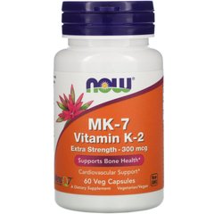 MK-7 Витамин K-2, особая сила, MK-7 Vitamin K-2, Extra Strength, Now Foods, 300 мкг, 60 капсул