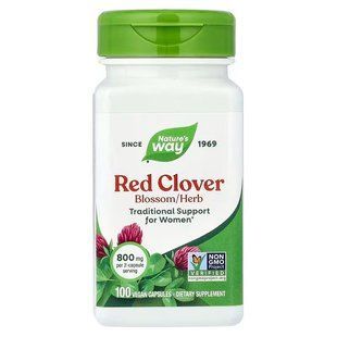 Красный клевер, Red Clover, Nature's Way, трава и цветы, 800 мг, 100 веганских капсул (400 мг в капсуле)