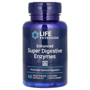Травні ферменти, Enhanced Super Digestive Enzymes, Life Extension, 60 капсул
