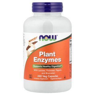 Ензими, Plant Enzymes, Now Foods, ферменти, 240 вегетаріанських капсул
