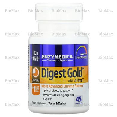 Ферменти для травлення, Digest Gold з ATPro, Enzymedica, 45 капсул