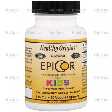 Эпикор для детей, EpiCor for Kids, Healthy Origins, 125 мг, 60 капсул