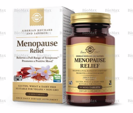Підтримка при менопаузі, Menopause Relief, Solgar, 30 міні-таблеток