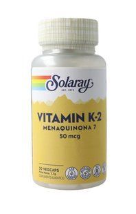 Вітамін К2 менахінон-7, Vitamin K-2, Solaray, 50 мкг, 30 капсул