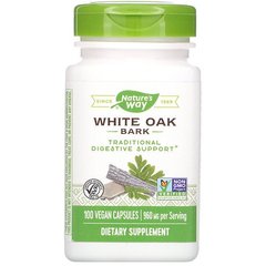 Кора белого дуба, White Oak Bark, Nature's Way, 480 мг, 100 капсул