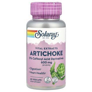 Артишок, экстракт листьев, Artichoke Leaf Extract, Solaray, 300 мг, 60 капсул
