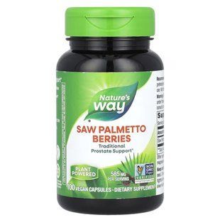 Со Пальметто, Saw Palmetto, Nature's Way, ягоди, 585 мг, 100 вегетаріанських капсул