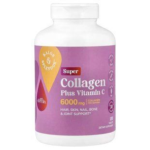 Суперколлаген плюс вітамін C, Super Collagen Plus Vitamin C, 21st Century, 6000 мг, 180 таблеток