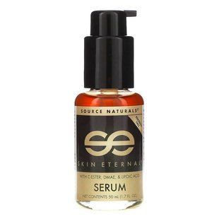 Сироватка для обличчя, Skin Eternal Serum, Source Naturals, з C-естером, ДМАЕ та ліпоєвою кислотою, 50 мл