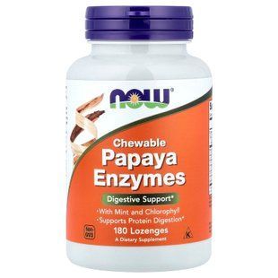 Травні ферменти папаї, Papaya Enzymes, Now Foods, 180 льодяників