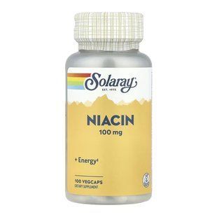 Ніацин (вітамін B3), Niacin, Solaray, 100 мг, 100 вегетаріанських капсул