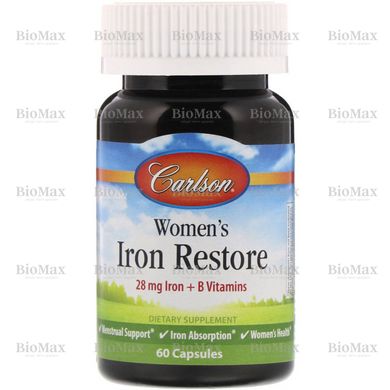 Железо для женщин, Women's Iron Restore, Carlson Labs, 60 капсул