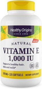 Вітамін Е, Vitamin E, Healthy Origins, 1000 МО, 120 капсул