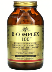 Комплекс витаминов В-100 , B-Complex "100", Solgar, 250 вегетарианских капсул