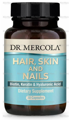 Витамины для волос, кожи и ногтей, Hair, Skin & Nails, Dr. Mercola, 30 капсул