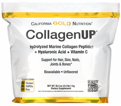 Морской Коллаген пептиды с гиалуроновой кислотой и витамином C, California Gold Nutrition (CollagenUP Peptides), 1 кг